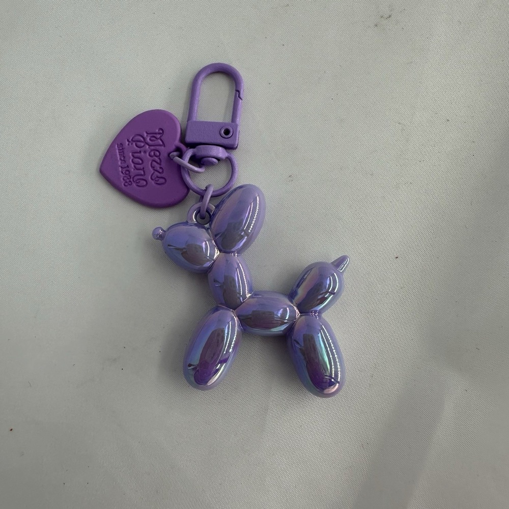 Balloon Dog Keychain Punk Y2K for Women Bag Pendant Jewelry Violet NEW